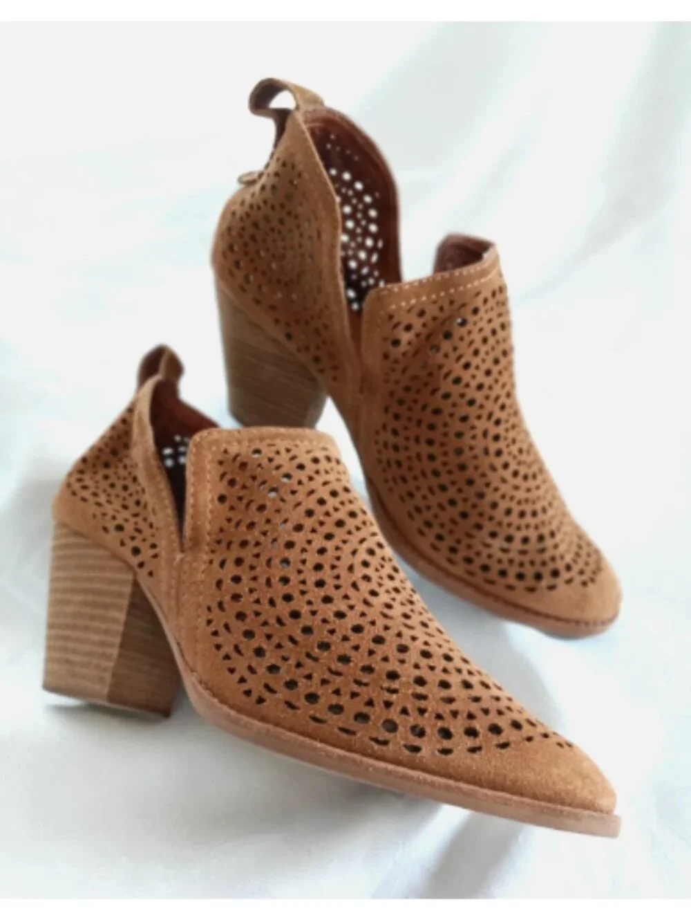 Jeffrey Campbell Laser-cut Suede Rosalee Booties Size 9 Brown